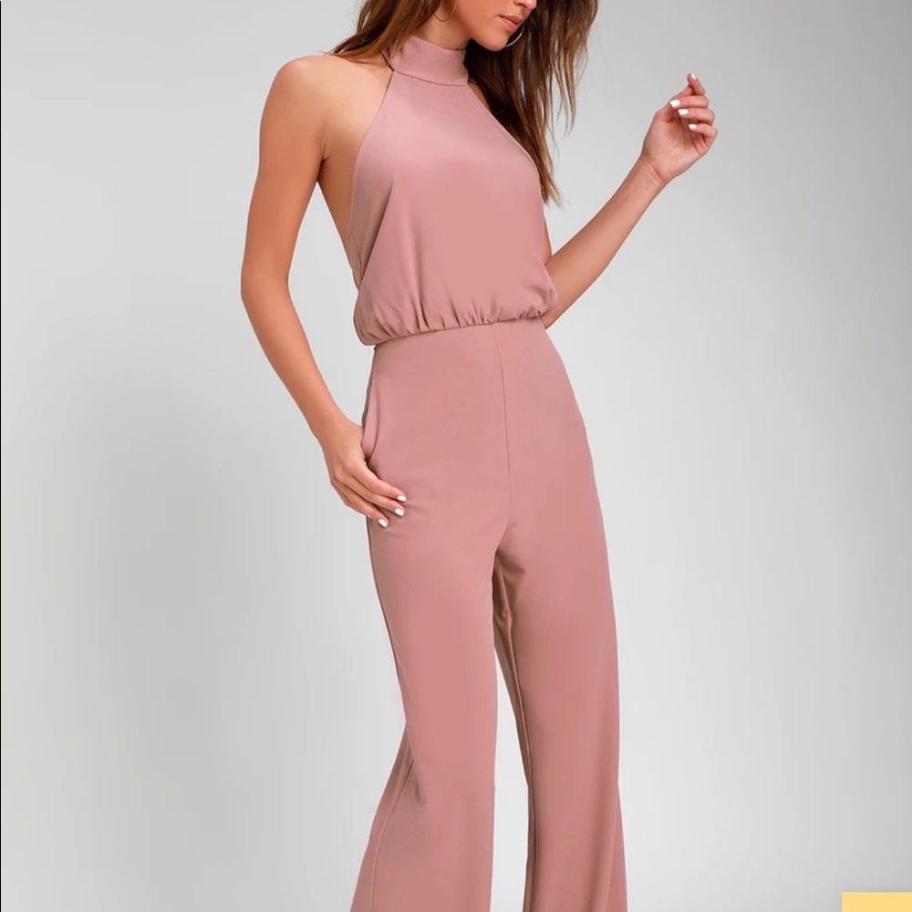 Lulus Moment For Life jumpsuit in blush